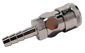 Raccordo metallico per tubi flessibili, utilizzato in oleodinamica.