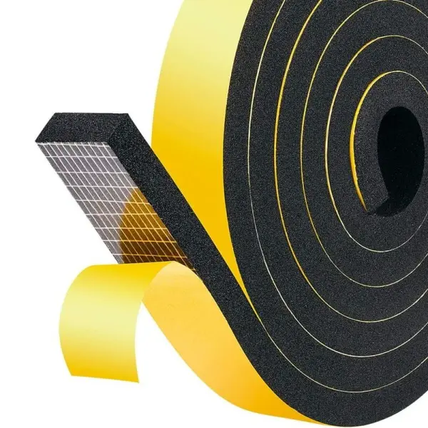 Nastro in EPDM espanso nero e giallo per applicazioni industriali
