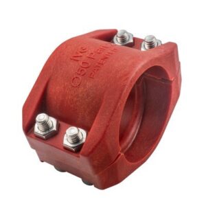 Clampe in poliammide rossa per sistemi di serraggio industriali